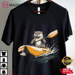 Kayaking Otter Water Sports Graphic T Shirt (1)