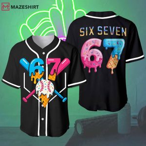 Funny Halloween Six Seven 6 7 Baseball Jersey