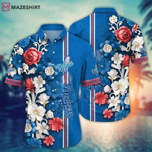 Los Angeles Dodgers Elegant Floral Burst Hawaiian Shirt