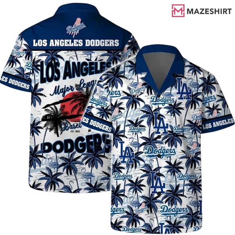 Los Angeles Dodgers Major League Baseball Palms Hawaiian Shirt Los Angeles Dodgers Major League Baseball Palms Hawaiian Shirt
