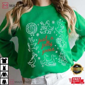 Just A Jolly Goose Silly Christmas Holiday T Shirt (4)