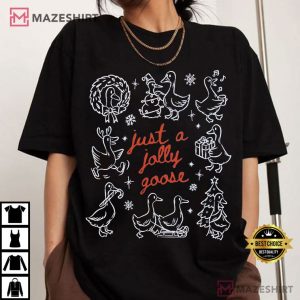 Just A Jolly Goose Silly Christmas Holiday T Shirt (2)