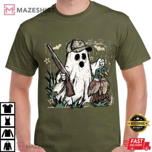 Camouflage Duck Hunting Ghost Funny Halloween Hunter T Shirt (3)