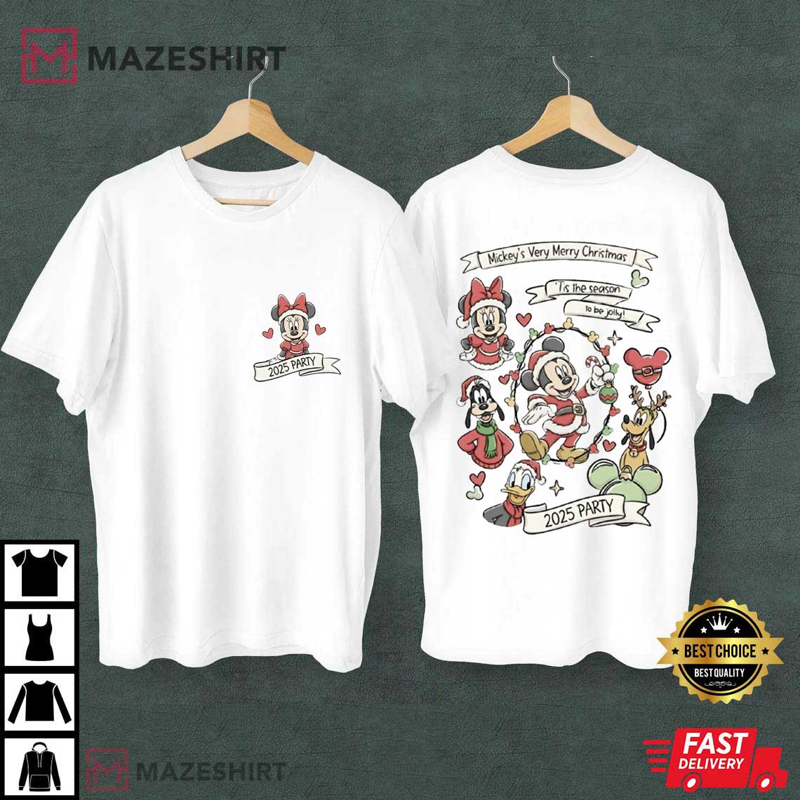 Mickey And Friends Very Merry Christmas Party Disneyland T-Shirt Mickey And Friends Very Merry Christmas Party Disneyland T-Shirt