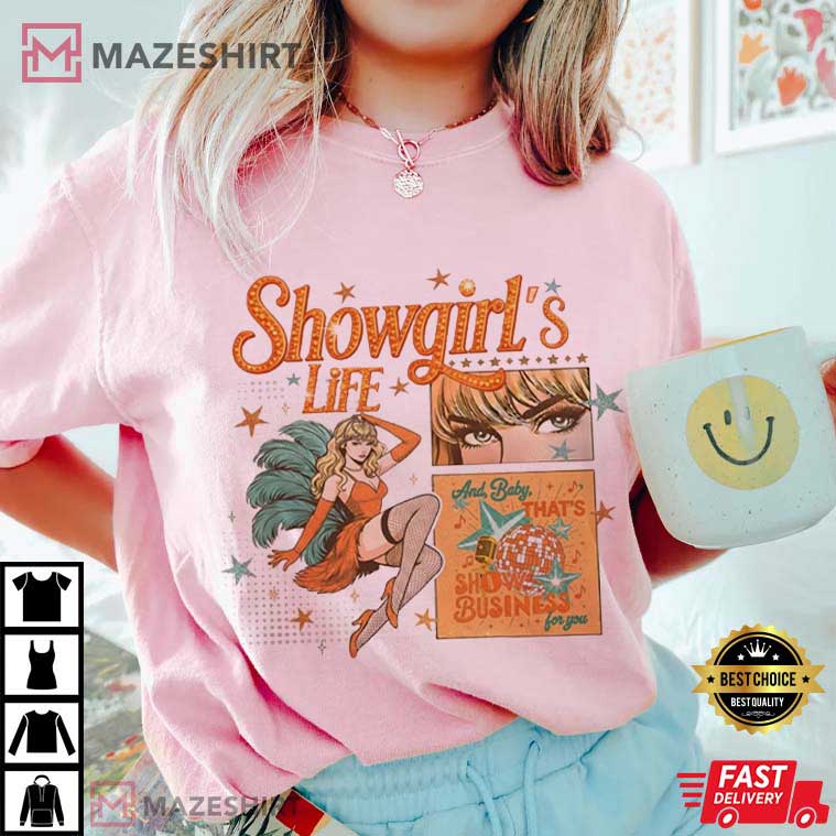 Taylor Swift The Life Of A Showgirl Era Music Album T-Shirt Taylor Swift The Life Of A Showgirl Era Music Album T-Shirt