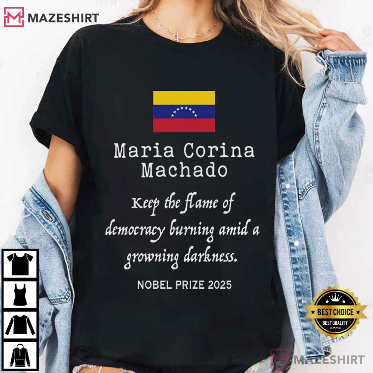 Maria Corina Machado Nobel Prize Winner 2025 T-Shirt Maria Corina Machado Nobel Prize Winner 2025 T-Shirt