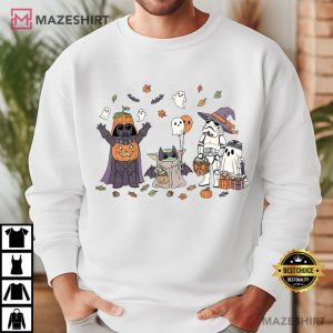 Star Wars Darth Vader Baby Yoda Pumpkin Halloween T Shirt (4)
