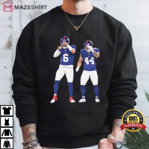Jaxson Dart Cam Skattebo New York Giants Football T Shirt (4)