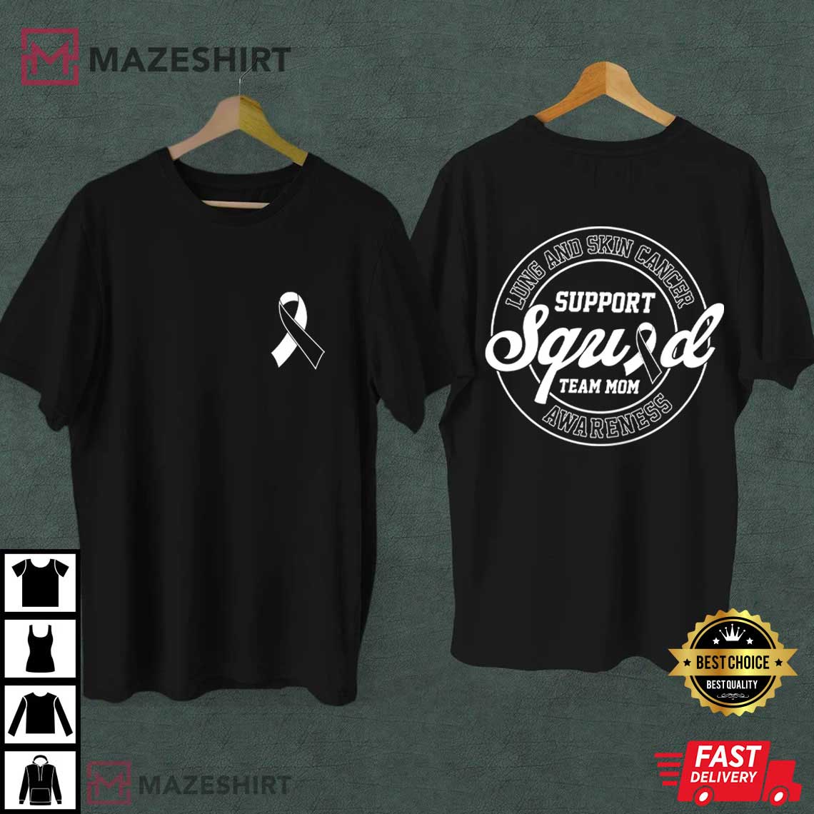 Lung And Skin Cancer Awareness Support Squad T-Shirt Lung And Skin Cancer Awareness Support Squad T-Shirt