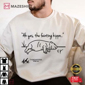 Tanganyika Wildlife Park Fainting Hippo Funny Animal T Shirt (4)