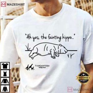 Tanganyika Wildlife Park Fainting Hippo Funny Animal T Shirt (3)