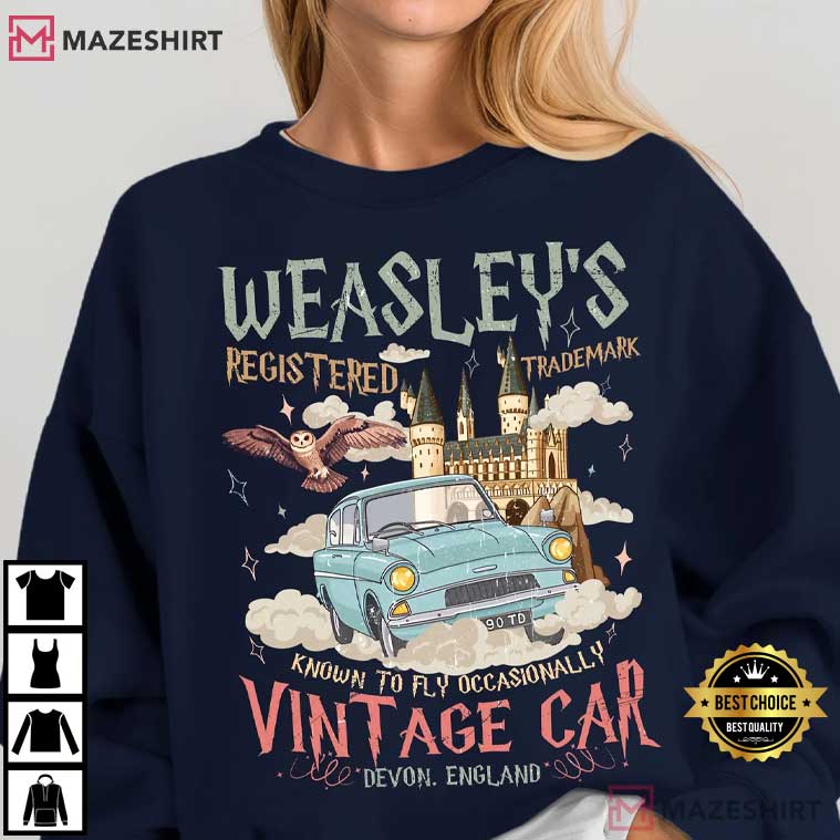 Harry Potter Wizard Flying Car Bookish Magical Adventure T-Shirt Harry Potter Wizard Flying Car Bookish Magical Adventure T-Shirt