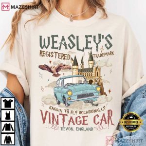 Harry Potter Wizard Flying Car Bookish Magical Adventure T Shirt (3)