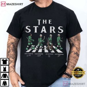 Dallas Stars Walking Road Signatures Ice Hockey T Shirt (2)