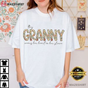 Grandma Heart Custom Grandparent Gift T-Shirt
