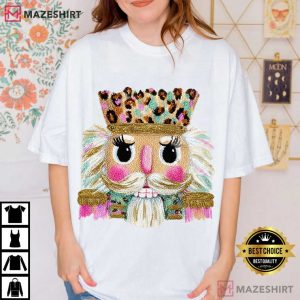 Latch Hook Yarn Faux Nutcracker Holiday Christmas T Shirt (2)