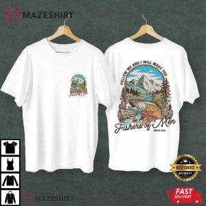 Fishers Of Men Christian Bible Verse Matthew 419 Fishing T Shirt (1)