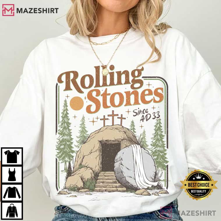 Rolling Christian Stones Easter Faith Based T-Shirt Rolling Christian Stones Easter Faith Based T-Shirt