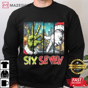 Six Seven Meme Funny Christmas Mean Guy Holiday Joke T Shirt (4)