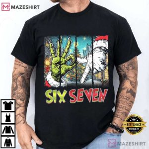 Six Seven Meme Funny Christmas Mean Guy Holiday Joke T-Shirt