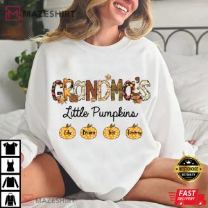 Grandma Custom Nickname Grandkids Autumn Fall T Shirt (2)