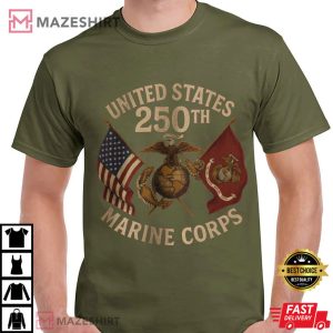 250th Marine Corps Anniversary USMC Birthday Veteran T-Shirt