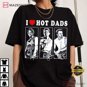 I Love Hot Dads Jonas Bros 20th Annivesary Tour 2025 T Shirt (2)