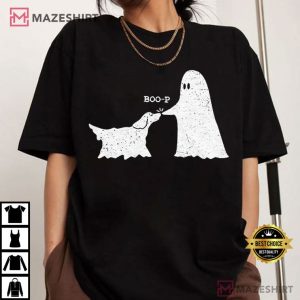 Boo P Ghost Dog Funny Halloween T Shirt (1)