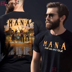 Mana Vivir Sin Aire Tour 2025 Rock Band T Shirt (1)