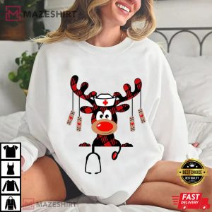 Christmas Nurse Stethoscope Santa Gift T Shirt (4)