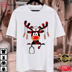 Christmas Nurse Stethoscope Santa Gift T Shirt (1)