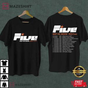 Five Boy Concert Keep On Movin 2025 Tour T Shirt (2)