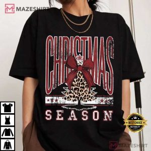 Christmas Tree Preppy Bow Retro T Shirt (3)