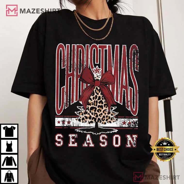 Christmas Tree Preppy Bow Retro T-Shirt Christmas Tree Preppy Bow Retro T-Shirt