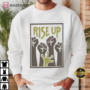 Rise Up Frog Hand Screen Political T Shirt (1)