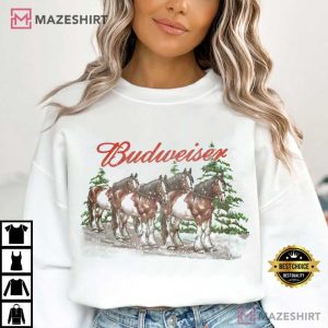 Budweiser Clydesdale Christmas Horse T Shirt (4)