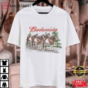 Budweiser Clydesdale Christmas Horse T Shirt (1)