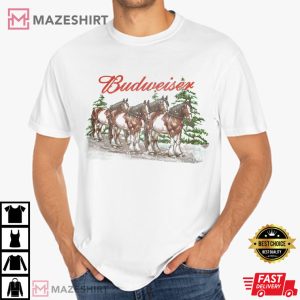 Budweiser Clydesdale Christmas Horse T Shirt (2)