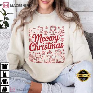 Meowy Christmas Holiday Winter T Shirt (4)