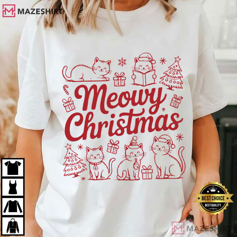 Meowy Christmas Holiday Winter T-Shirt Meowy Christmas Holiday Winter T-Shirt