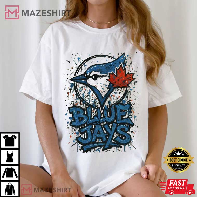 Toronto Blue Jays Baseball Canada Maple Leaf Graffiti Art T-Shirt Toronto Blue Jays Baseball Canada Maple Leaf Graffiti Art T-Shirt
