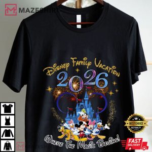 Disney Family Vacation 2026 Where The Magic Begins T Shirt (1)