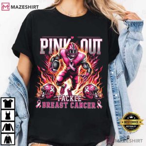Pink Out Tackle Breast Cancer Awareness Football T Shirt (2)