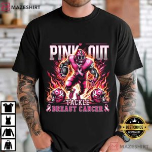 Pink Out Tackle Breast Cancer Awareness Football T Shirt (3)