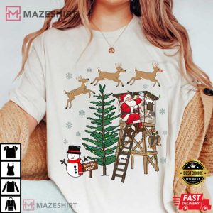Camo Santa Christmas Better Not Pout Hunting T Shirt (3)
