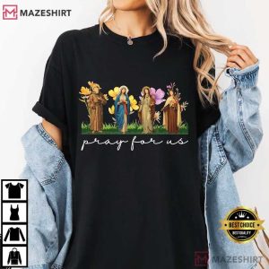 Catholic Saints Pray For Us Religious Comfort Colors T Shirt (3)