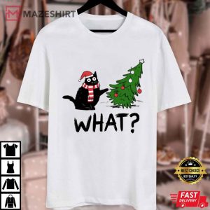 Cat Lover Funny Cat Christmas Tree Holiday T Shirt (1)