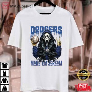 Game Day Dodgers Baseball Ghost Face Fan Gear T Shirt (1)