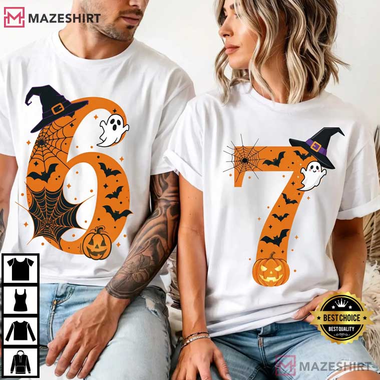 Six Seven 67 76 Funny Halloween Meme Couples Shirts Six Seven 67 76 Funny Halloween Meme Couples Shirts