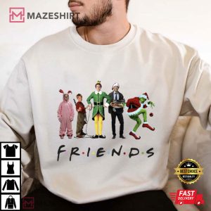 Friends Christmas Movie Watching T Shirt (4)